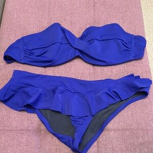 Blue Ruffled Bikini Set